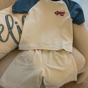 Zara Cream and Blue Kids Top